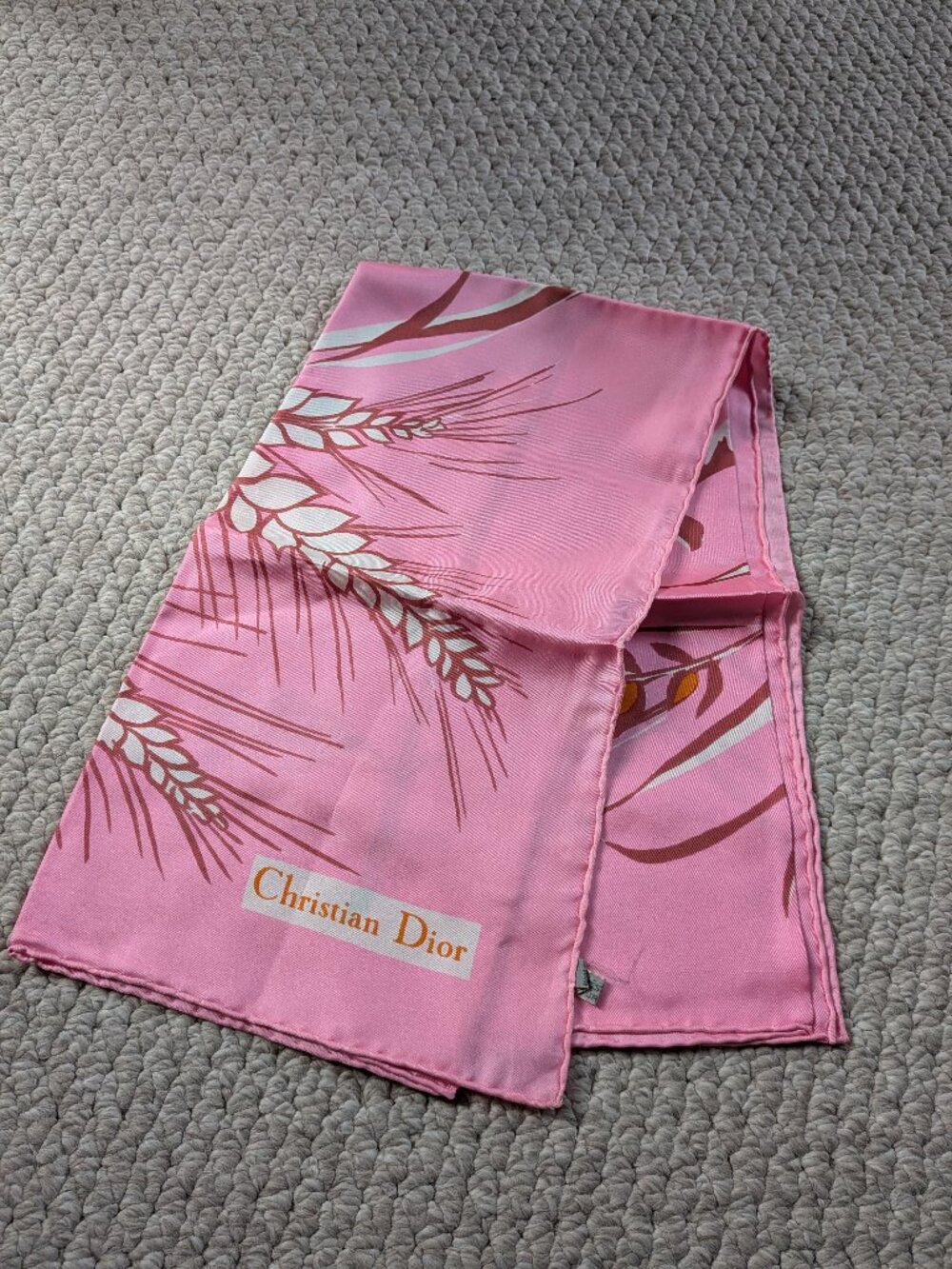 Pink Christian Dior Silk Scarf